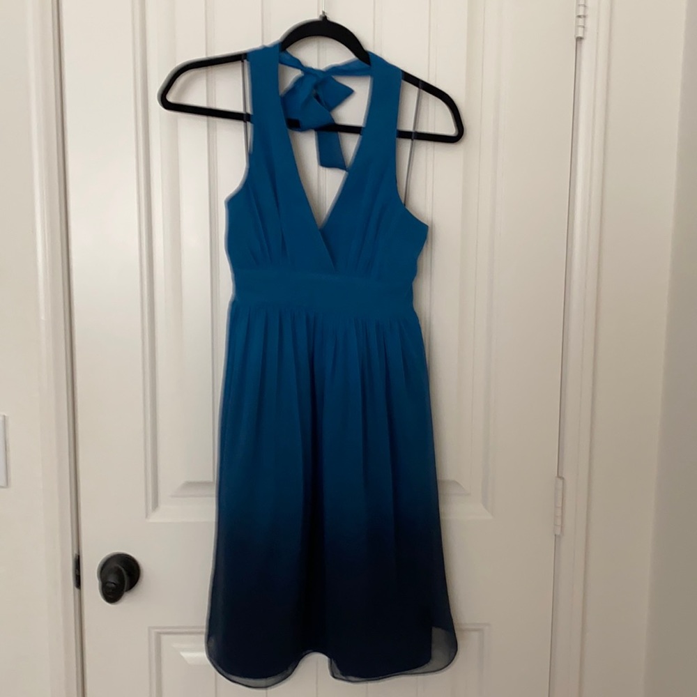 Express Women’s Blue Ombré Halter Dress